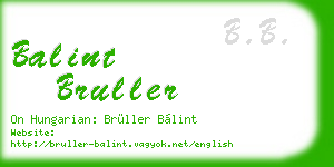 balint bruller business card