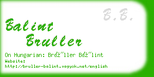 balint bruller business card